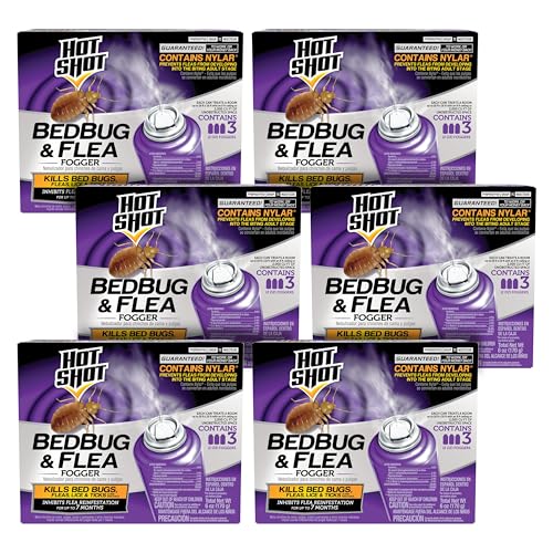 Hot Shot BedBug And Flea Fogger 3 Count-2 Ounce Cans, With Nylar, Inhibits Flea...