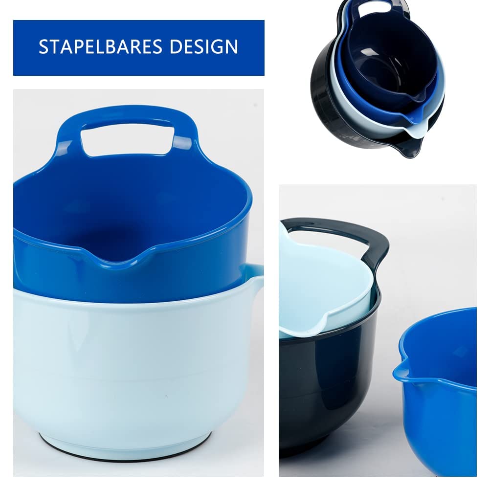 4-teiliges Rührschüssel-Set Aus Kunststoff – Spülmaschinenfest, Stapelbar, BPA-frei, Bis 120°C