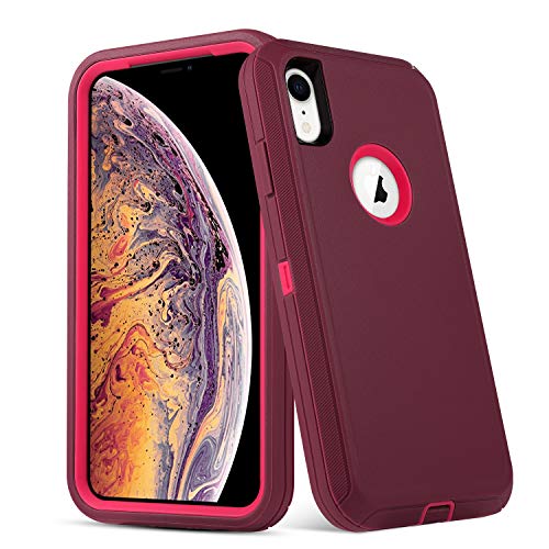Coque iPhone XR résistant aux chocs coque de protection WineRed