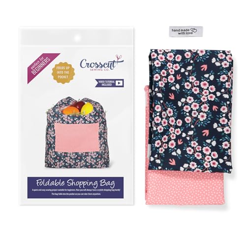 Crosscut Sewing Co. Foldable Shopping Tote Sewing Project Kit -