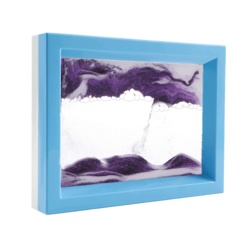 ANXUS Moving Sand Art Liquid Motion Bubble, Flowing Sand Art Picture, Desktop Art, Sensory Calming Fidget Desk Decor, Voted Best Gift! (Purple)