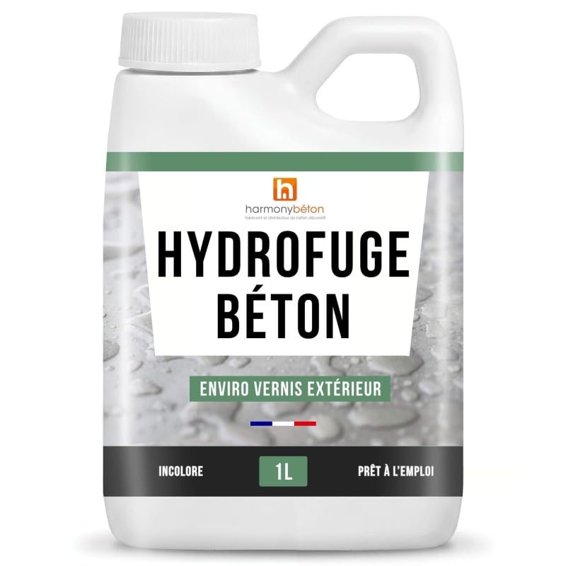 Harmony Béton - Enviro® Vernis Hydrofuge pour Béton Extérieur 1 L – Résine Acrylique en Phase Aqueuse, Protection Satinée 2 Couches, Couvre env....
