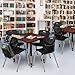 Romig Trek 36 in. Square Adjustable Classroom Table- Cherry & 4 Andy 18 in. Stack Chairs- Black