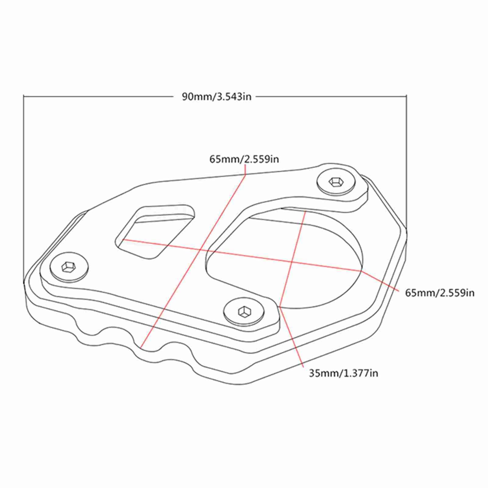 Almohadilla de Soporte Lateral para Motocicleta, Placa de Soporte Profesional para Motocicleta, Fácil de Instalar, Ampliadora de Soporte Lateral para 1050/1190/1290 Adventure Super
