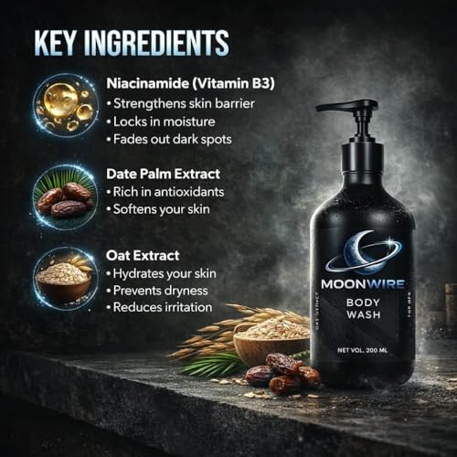 Image of HydraTone Body Wash for Men with Niacinamide & Oat Extract, Soothing & Hydrating Sulfate-Free Body Wash, Helps Reduce Dryness, Supports Skin Barrier, 200 ml