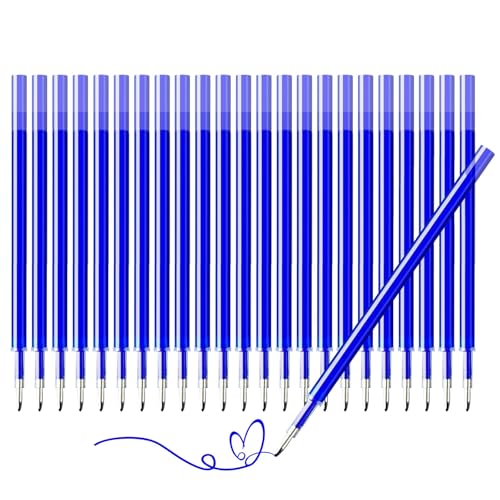 Kabwea 24 recambios de tinta azul, tinta borrable, compatible con Legami, 0,5 mm, altura 13 cm, minas de repuesto Legami (azul)