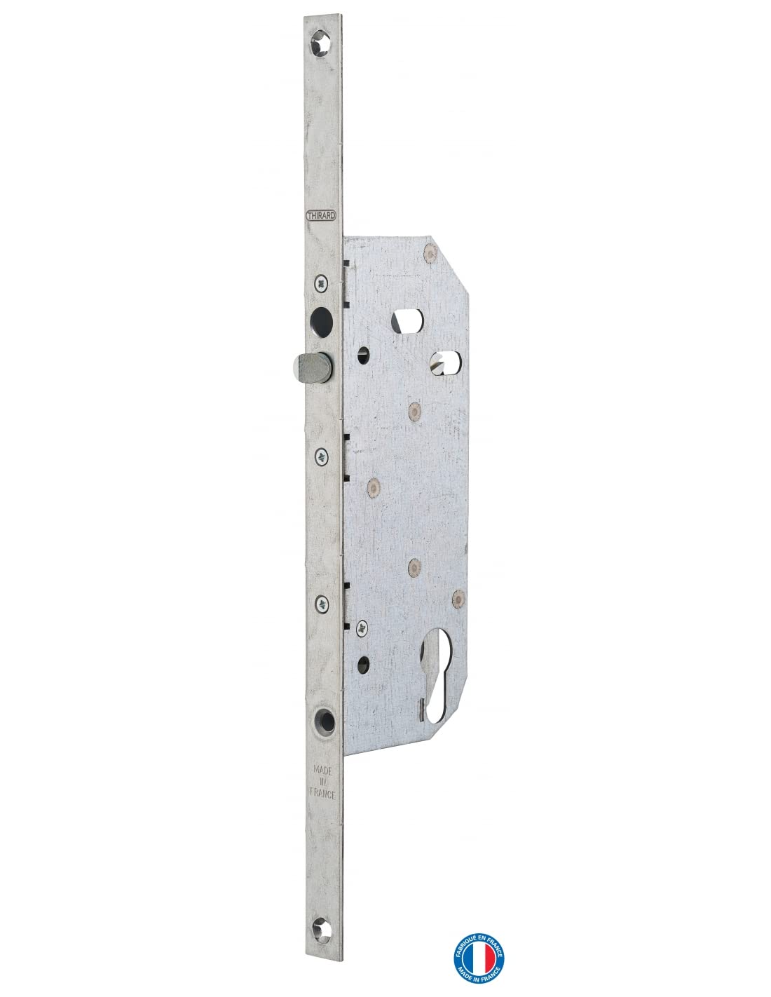 FERCO by THIRARD - Serrure Encastrable à Cylindre de Dépannage - Porte d'Entrée - Axe 50 mm - Bouts Carrés - Acier Zingué - Réversible - Pour Cylindre Profilé Européen