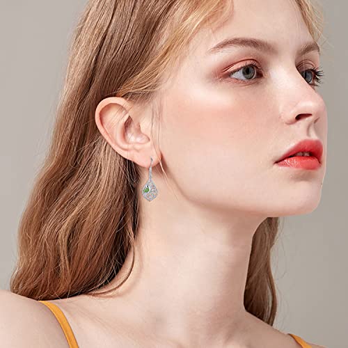 S925 Sterling Silver Leaf Hummingbird Earrings For Women Dangle Hoop Earrings Hypoallergenic Green Leaf Drop Earrings Jewelry Gifts For Women Girls #TOP3