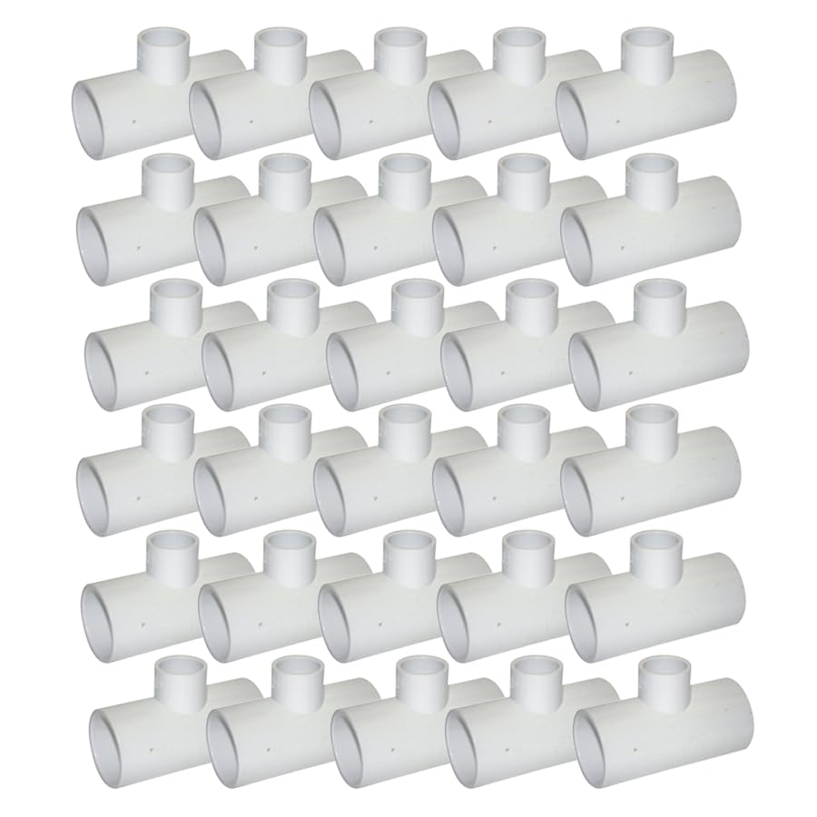 Lesso 401 Series PVC Reducing Tee Fitting - Schedule 40 4×4×1-1/2 Inch SOC White Plumbing Fitting