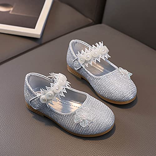 Fashion Summer Children Sandals Girls Casual Shoes Round Toe Low Heel Hook Loop Pearl Flower Dress Girls Cleats Size 24