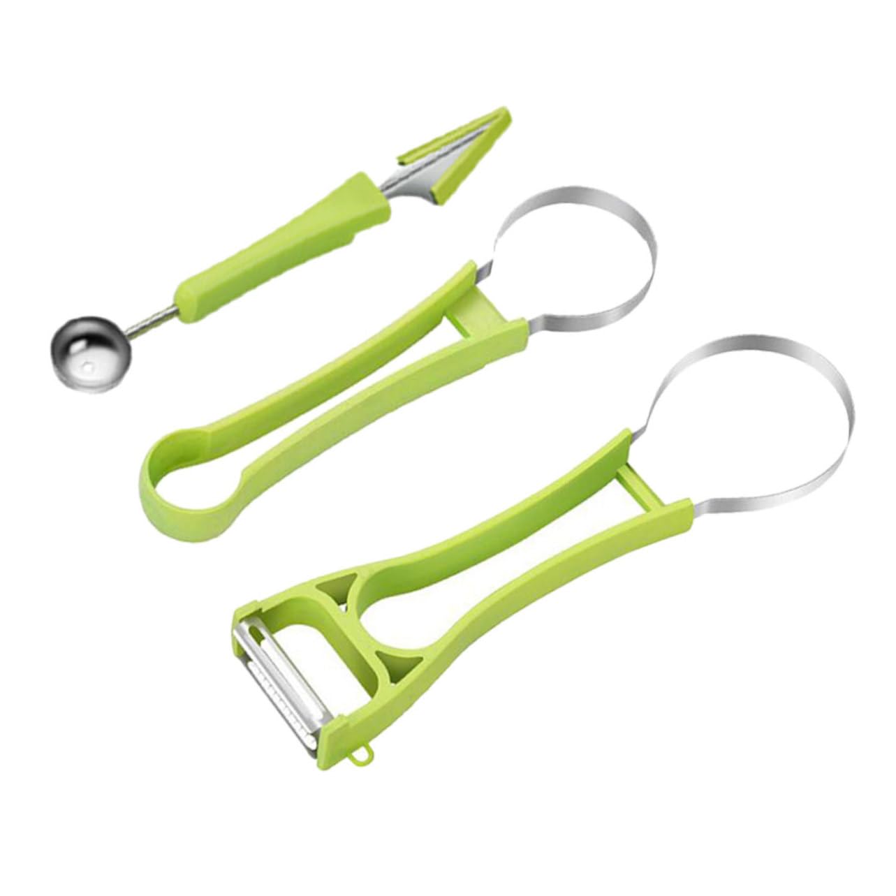 Cabilock 5 Sätze Melonen Ausstecher Multifunktionales Obstwerkzeug zum Schneiden und Ausstechen von Melonen für Frische Früchte und Desserts Ergonomisches Design Leicht zu Reinigen