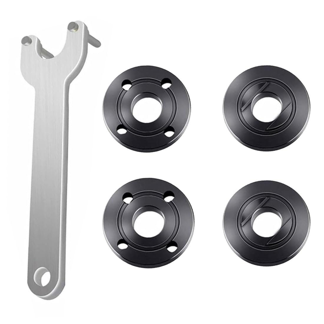 Xisfriean 5 Piece/Set Grinder Angle Spanner Wrench Flange Nut With Angle Grinder Key And Inner Outer Flange Nut Angle Grinder Flange Wrench For Multiple Models Of Angle Grinders
