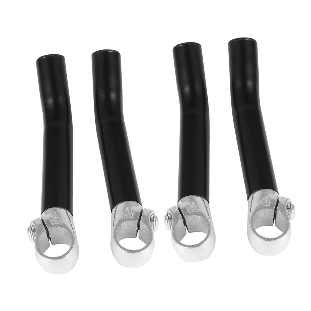 Embout de Guidon Vélo 4 Pièces Noir en Alliage D’Aluminium