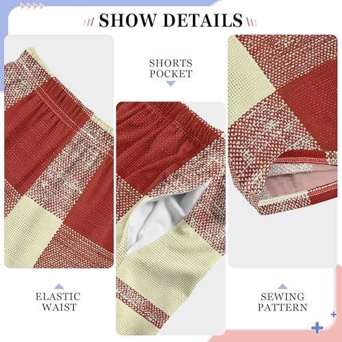 Red Checkered Buffalo Plaid A Pajama Pants Long Sleep Pant Soft PJ Bottoms Sleepwear4