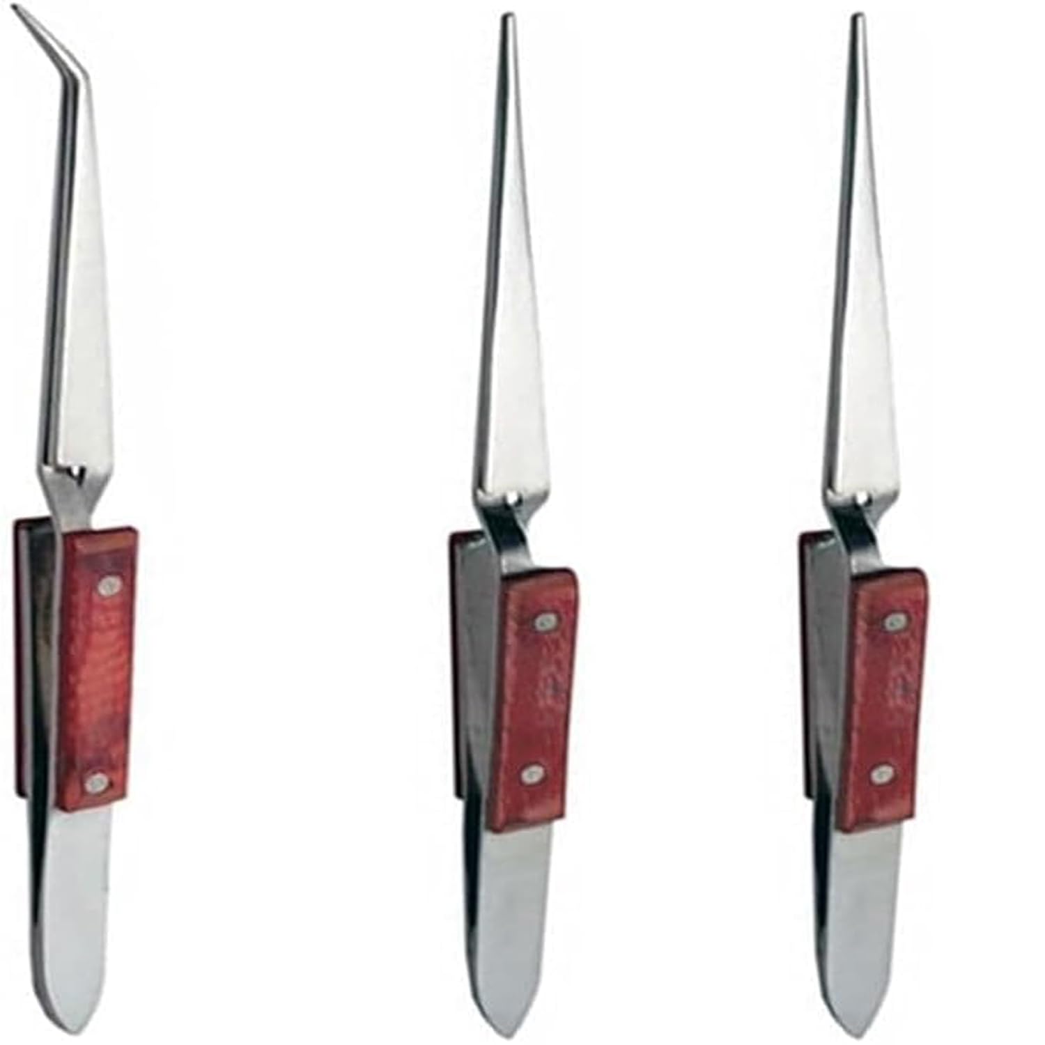 Fiber Grip Soldering Tweezers Set - 3 Pack Cross Lock Tweezers for Jewelry Making, Electronics, Watch Repair, Glasswork, Precision Soldering - Heat Resistant Tool Kit