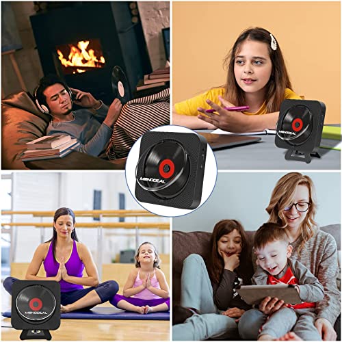 Portable Cd Player With Bluetooth,Monodeal Wall Mounted Bluetooth Cd Player With Built-In Dual Speakers,Cd Player For Car With Aux Input Output,Support Display Cd Play Mode At Night #TOP7