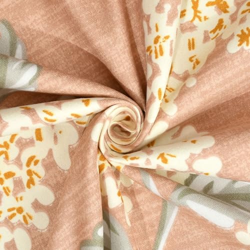 Image of SEJ by Nisha Gupta Bedsheet for Double Bed with Pillow Cover | 300 Tc Cotton Feel Microfibre Abstract Printed Soft Bed Sheet & Wrinkle Free | Perfect for Home Decor | Size 230 X 240 Cm Brown