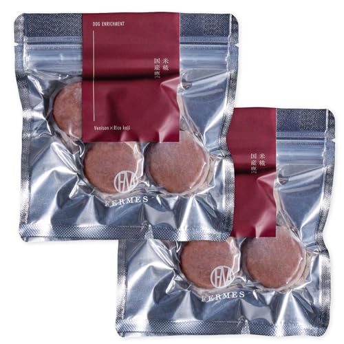 FERMES ドッグフード トッピングフード 無添加 ウエット 国内製造 手作り 米糀 発酵 グルテンフリー 無添加 保存料不使用 ヒューマングレード 国産鹿肉お試しセット 冷凍配送 (2袋/120g, 国産鹿肉)