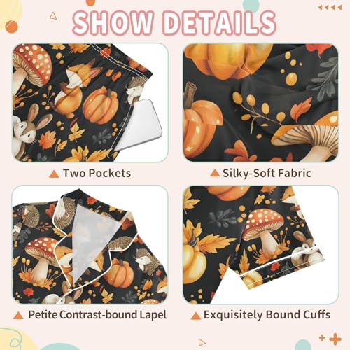 senya Fox and Autumn F Satin Summer Pajama Sets Silk Short Sleeve Button Down Sleepwear3