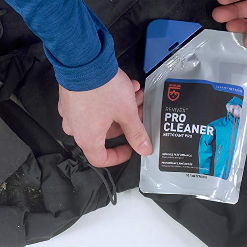 Image of GEAR AID Revivex Pro Cleaner Wash for Synthetic Technical Fabrics, GORE-TEX Jackets, Tents, Sleeping Bags, Ski Pants, Gloves, and Outdoor Waterproof-Breathable Gear, 10 fl oz