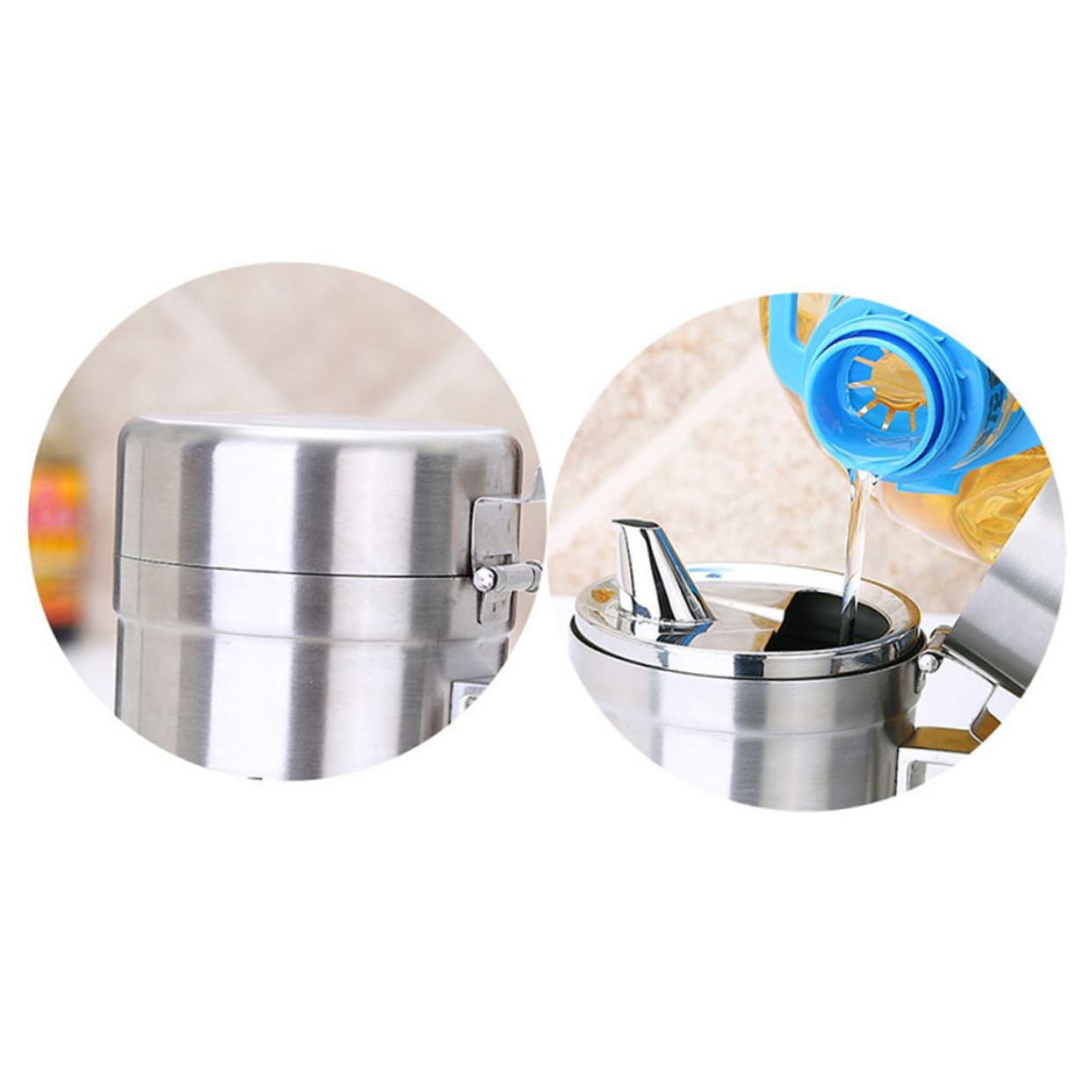 IMIKEYA 550ml Edelstahl Ölkanne Auslaufsicherer Ölspender Mit Deckel Für Küche Ölbehälter Für Olivenö Und Essig Praktische Küchenutensilien Aus 304 Edelstahl