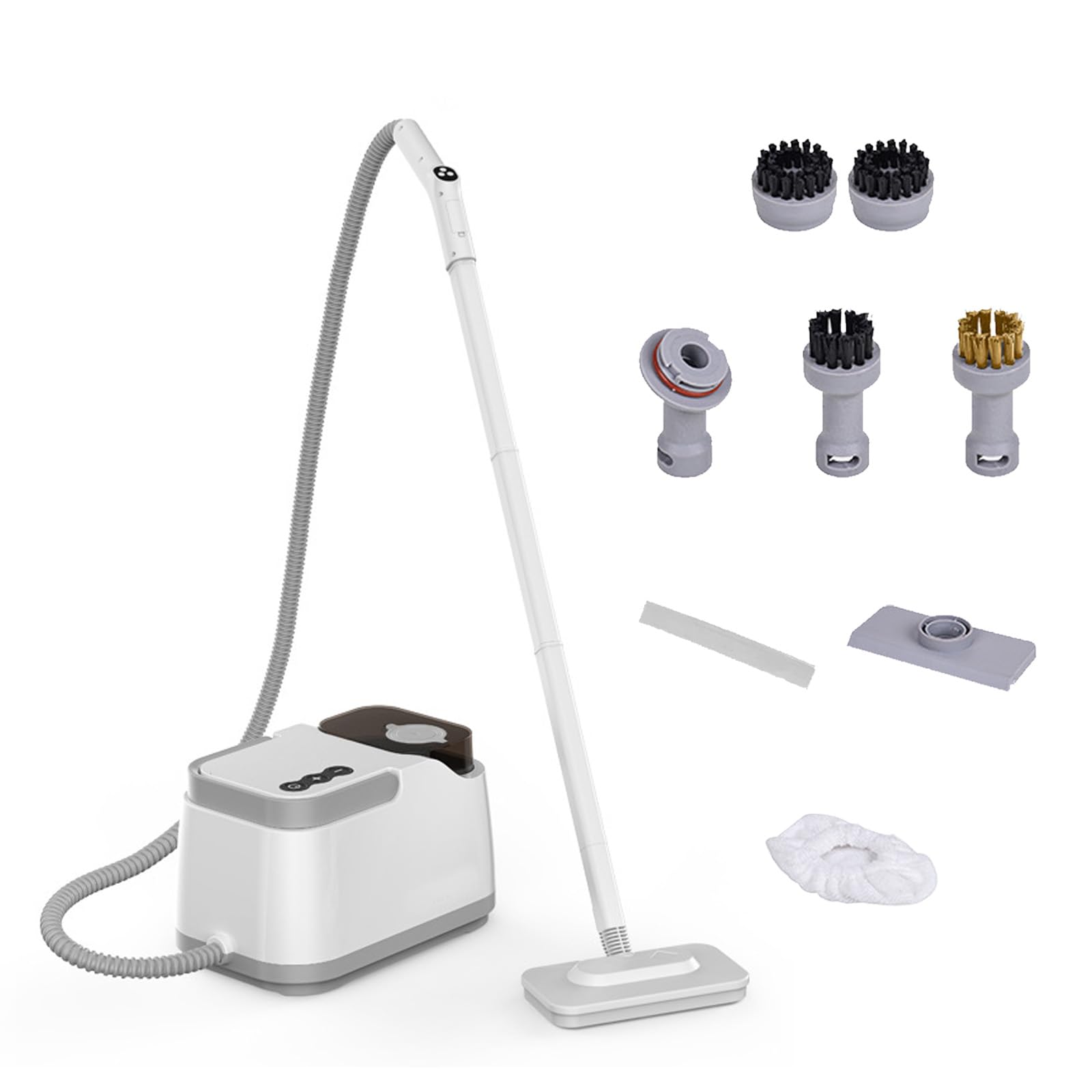 Limpiador a vapor de 1500 W, limpiador a vapor de alta presión, 10 s, calentamiento rápido, mopa a vapor con depósito de 2 L, presión de vapor máx. 4 bar, limpiador de suelos con 12 accesorios y