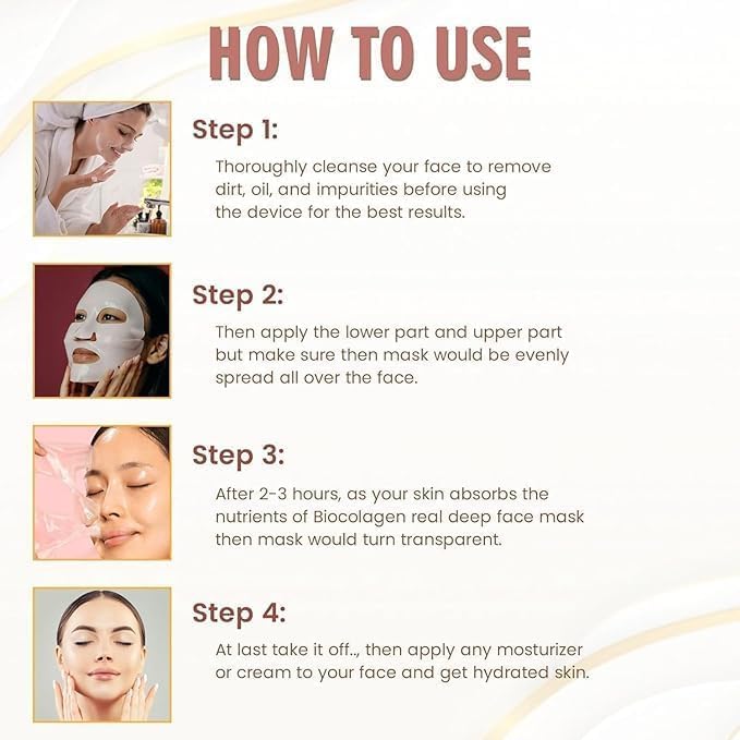 PRUVIA Bio-Collagen Real Deep Mask - Overnight Hydrating Face Mask for Women Korean Skincare Pore Minimizing and Firming Facial Treatment Mask for Deep Moisturizing and Elasticity(pack of 4) 3