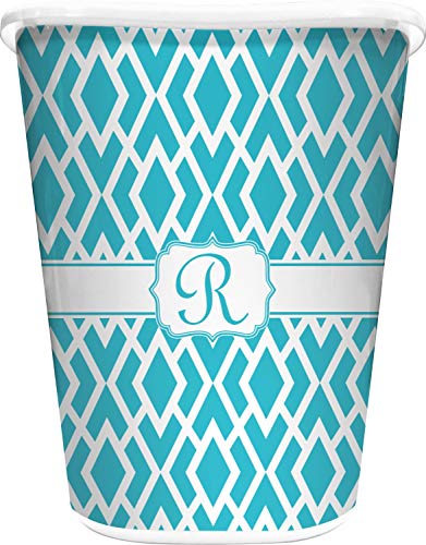 RNK Shops Personalized Geometric Diamond Waste Basket - Single Sided (White)