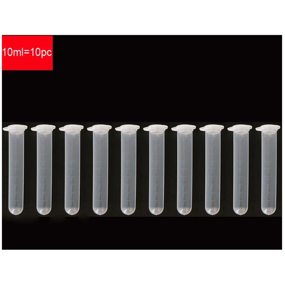 Tubos de centrífuga de laboratorio, paquete de 10 unidades, recipientes de plástico transparente, 2 ml, 5 ml, 7 ml, 10 ml, ideal para almacenamiento de muestras y uso en laboratorio