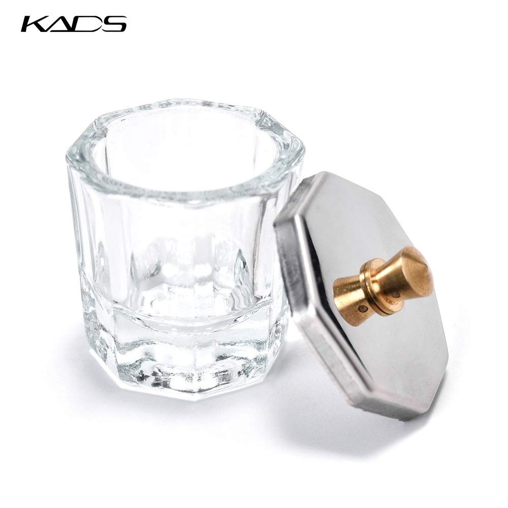 KADS 4Pcs Crystal Glass Dappen Dish for Acrylic Liquid, Nail Dip Powder, Monomer, and Nail Polish Remover - Image 3