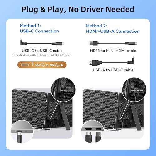 Image of Laptop Screen Extender 1.8lbs 14.1 inch - Ultra-Light & Ultra-Slim 1080P FHD IPS Dual Portable Monitor for 13 inch-17.3 inch Laptops Plug & Play Travel Extra Screen Compatible with Wins /Mac /Android /Chrome