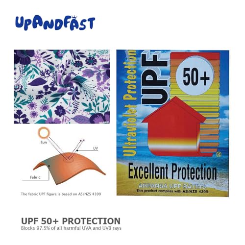 Image of upandfast Girls Rash Guard Set Long Sleeve Two Piece Swimsuit with UPF 50+ Sun Protection for Girls 3-8 Years
