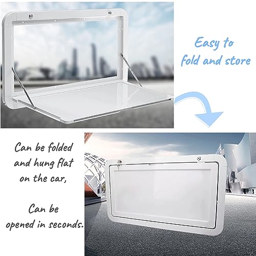 HWHongRV Faltbarer Wohnmobil-Picknicktisch, Wandmontiert, Mit Abschließbarem Aluminium-Legierungsset, Ideal für Außenbereich, Weiß, 800 x 450 mm