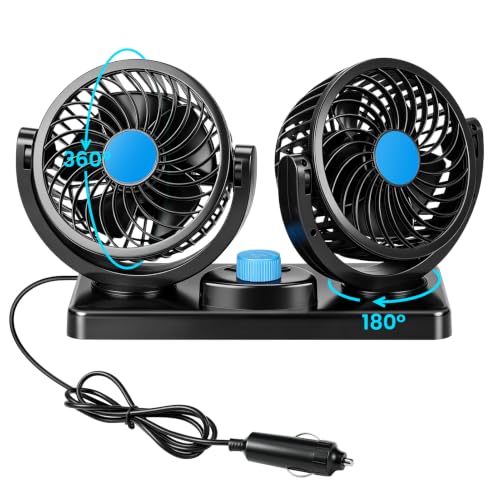 Lomffy Ventilateur de Voiture 12V, 4.3