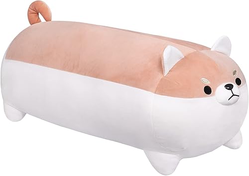 Auspicious beginning Juguete de peluche Shiba Inu de 276 pulgadas de anime Corgi Kawaii largo almohada suave para abrazar el cuerpo regalo de muñeca