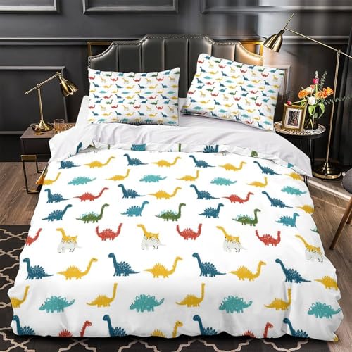 Housse de couette microfibre dinosaure 3D ensemble de literie lit simple