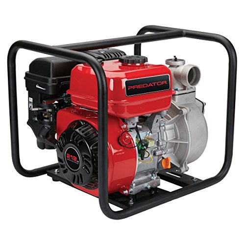 2 inch 6.5 HP Clear Water Irrigation Pump with 212cc 4 stroke OHV Gas Engine with Recoil Start, EPA Certified, 9,060 GPH, 83 ft. lift; INCLUDED: intake strainer, hose clamps and spark plug wrench