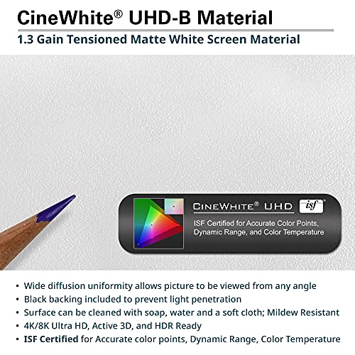 Image of Elite Screens Sable Frame 2, 100-Inch Fixed Frame Projector Screen, 16:9 8K /4K Ultra HD & Active 3D Ready, ISF-Certified Material, Ideal for Home Theater, Office, and Indoor Presentations, ER100WH2