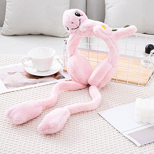 Winter Furry Warm Earmuffs, Cute Bunny Ear Warmers with Pop Up Moving Jumping Ears for Unisex Boys & Girls4