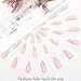 Outyua French Tips Press on Nails Coffin Glossy False Nails with Designs Pink Extra Long Fake Nails Ballerina Acrylic Cute Nails for Women and Girls 24Pcs (French)
