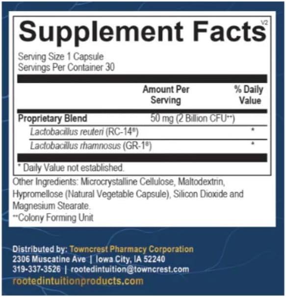 Miniatura 2 de Probiótico para mujer  L. reuteri RC-14 y L. rhamnosus GR-1 para equilibrio del tracto vaginal y urinario  Sin gluten sin OMG  30 cápsulas