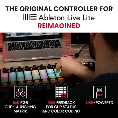 Akai Professional APC40 MKII - USB MIDI Controller for 1 to 1 Mapping with Ableton Live Lite with 5x8 Clip Launch Matrix, Knobs and Faders, Pro Software Suite Included