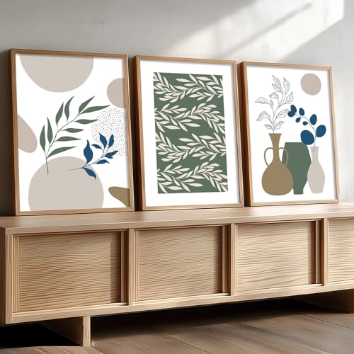 Image of kotart Boho Wall Painting for Wall Decoration - Modern Art Wall Decor Framed Painting for Living Room Bedroom - Framed Wall Posters /Paintings with Frame Set of 3-D (Art 1, 19x25 inch)