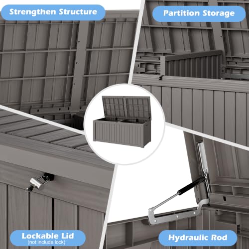 Image of Outdoor Storage Box Waterproof, 200 Gallon Deck Box for Patio Storage