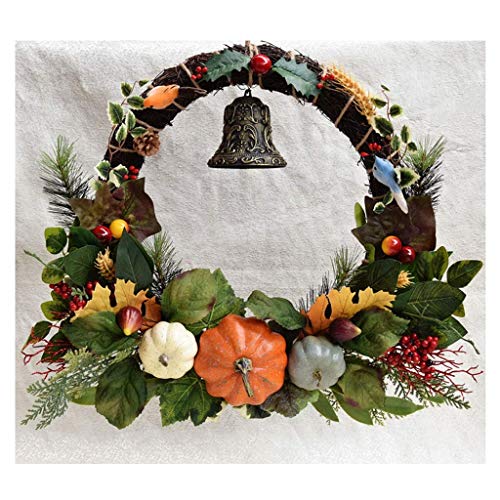 Couronne de Noël et citrouille artificielle pour décoration sans entretien
