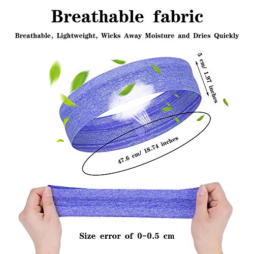 Image of 8 Pieces Sweatbands Non Slip Headbands Stretchy Running Sports Sweatbands Workout Headband Grip Silicone Yoga Hair Band Elastic Exercise Hair Wrap for Women Men