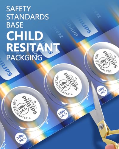 PHILIPS 3V Lithium CR1632 Coin Cell Batteries 10 Count, Long-Lasting Power with 10 Year Storage, Leak-Proof & Child-Safe Packaging for Car Key Fobs, Watches and Household Electronics - image 2