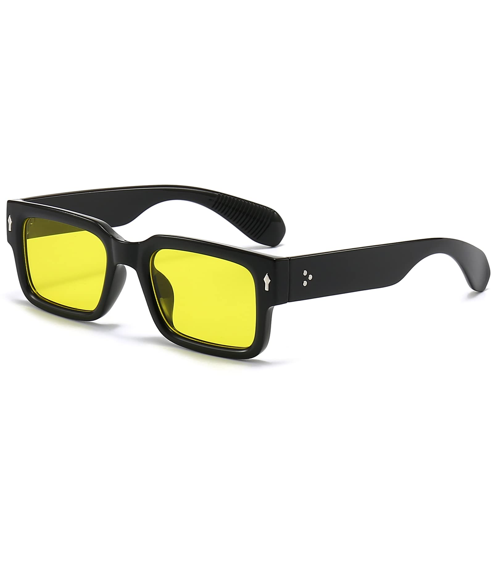EYLRIMSquare Frame Sunglasses for Women Men Trendy Chunky Rectangle Sun Glasses Black Shades UV400 Protection