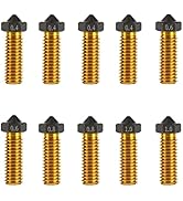 IdeaFormer-3D 10Pcs V6 Volcano PTFE Nozzles 0.4/0.6/0.8/1.0mm M6 Thread Hotend Extruder PTFE Coat...