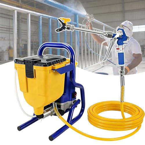 Pistola de Pintura Airless Portátil, 1800W,Industrial, Máquina de Pistola Airless Eléctrica de Alta Presión 20MPa, para Uso Comercial y Doméstico, Pintura de Paredes, Metal, Vallas, Proyectos DIY